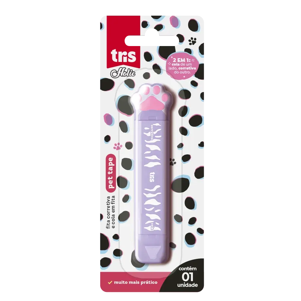 Fita Corretiva + Cola em Fita Pet Tape Holic Pets - Cartela C/1 un - Tris - Imagem 1