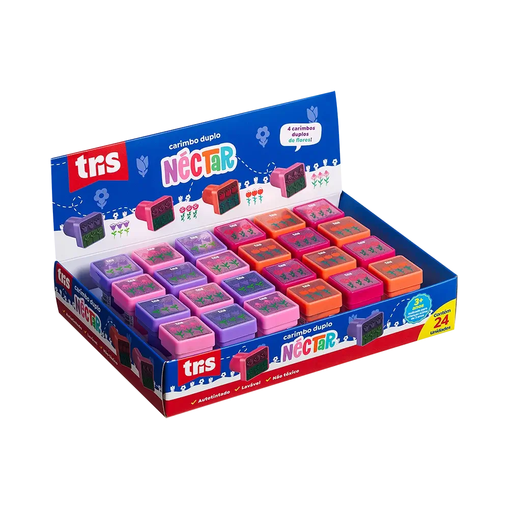 Carimbo Autotintado Néctar - Duplo - Display C/24 un – Tris - Imagem 1
