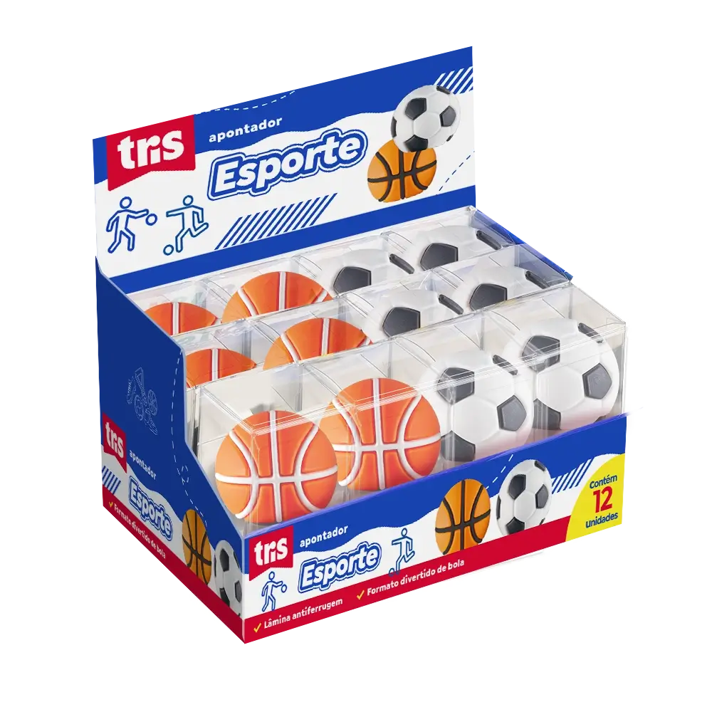 Apontador Esporte - Cores Sortidas - Display C/12 un - Tris - Imagem 1