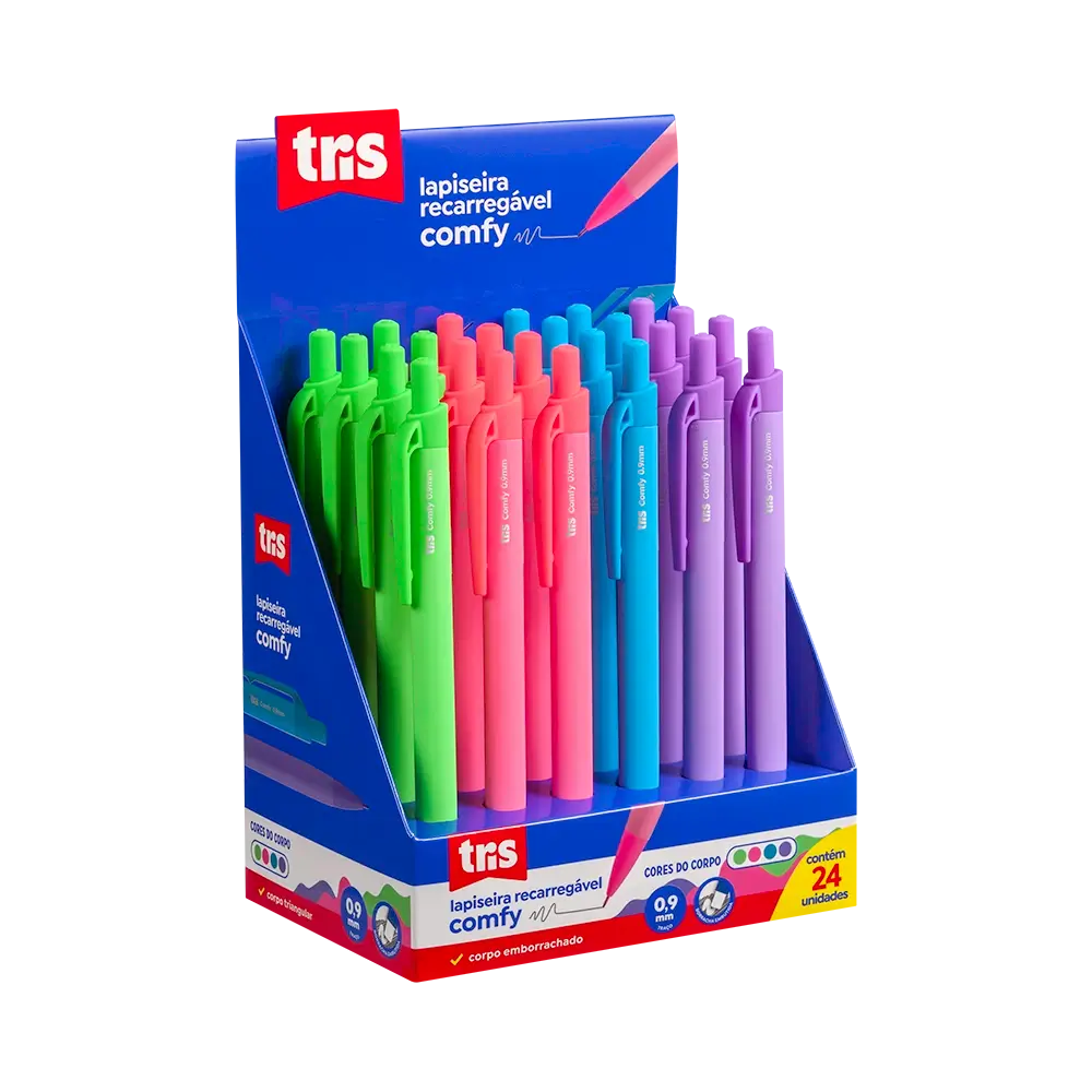 Lapiseira Comfy Neon - 0.9mm - Display C/24 un - Tris - Imagem 1