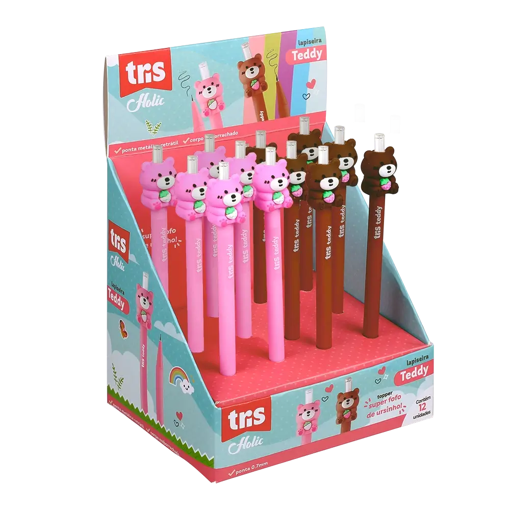 Lapiseira Teddy Holic Fofurices - 0.7mm - Display C/12 un - Tris - Imagem 1