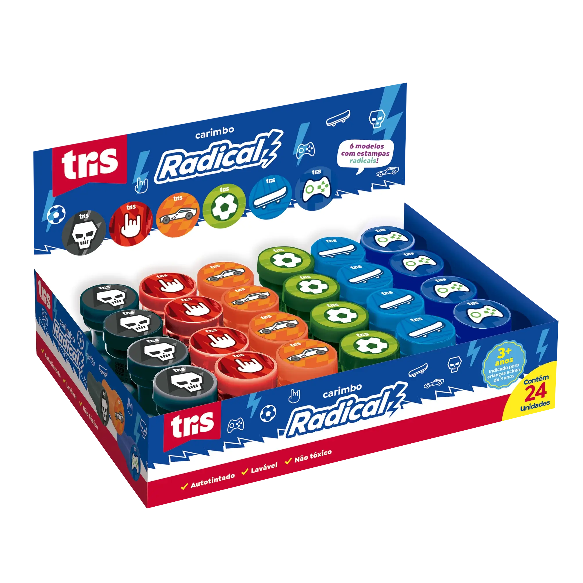 Carimbo Autotintado Radical - Display C/24 un - Tris - Imagem 1