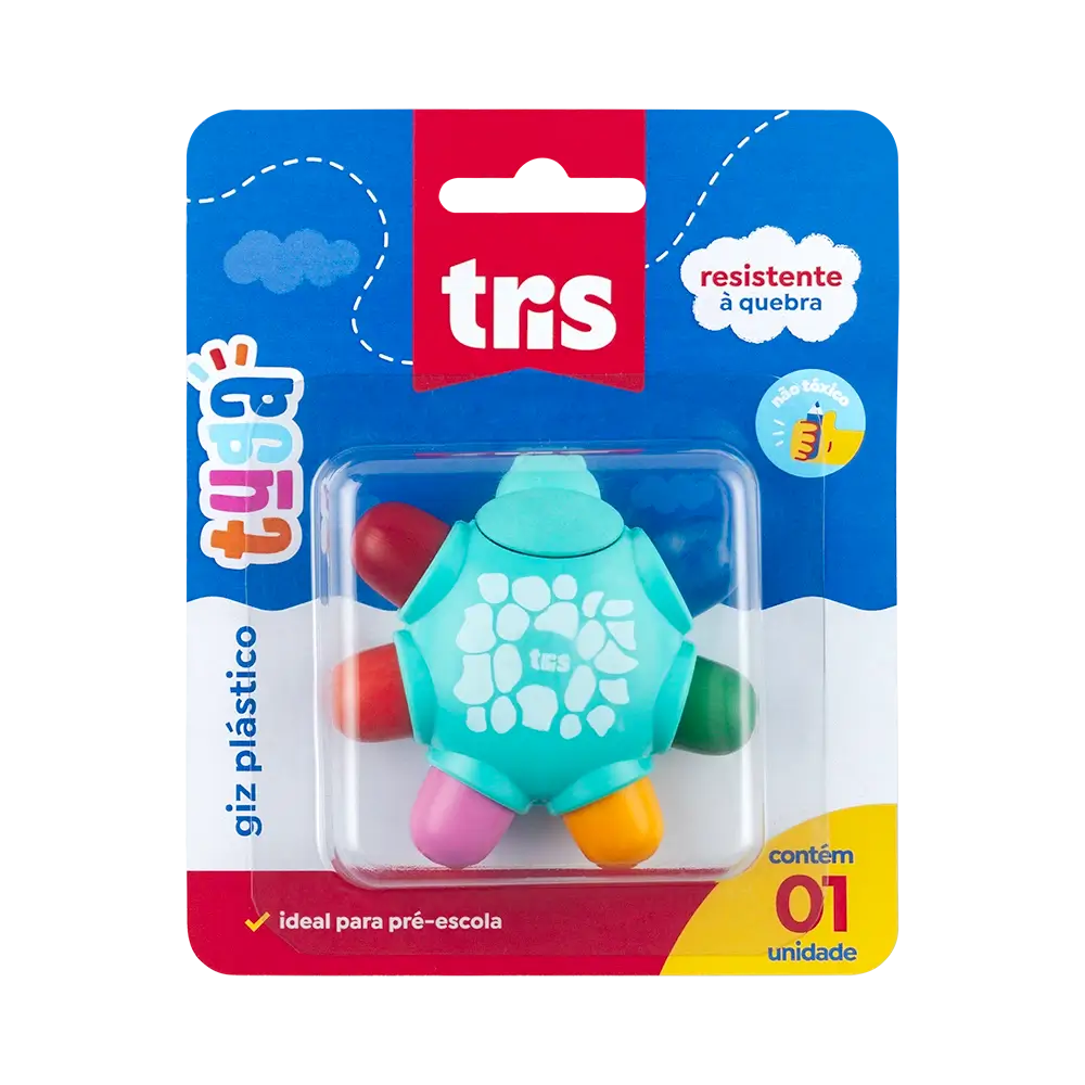 Giz Tuga - Cartela C/6 Cores - Tris - Imagem 1