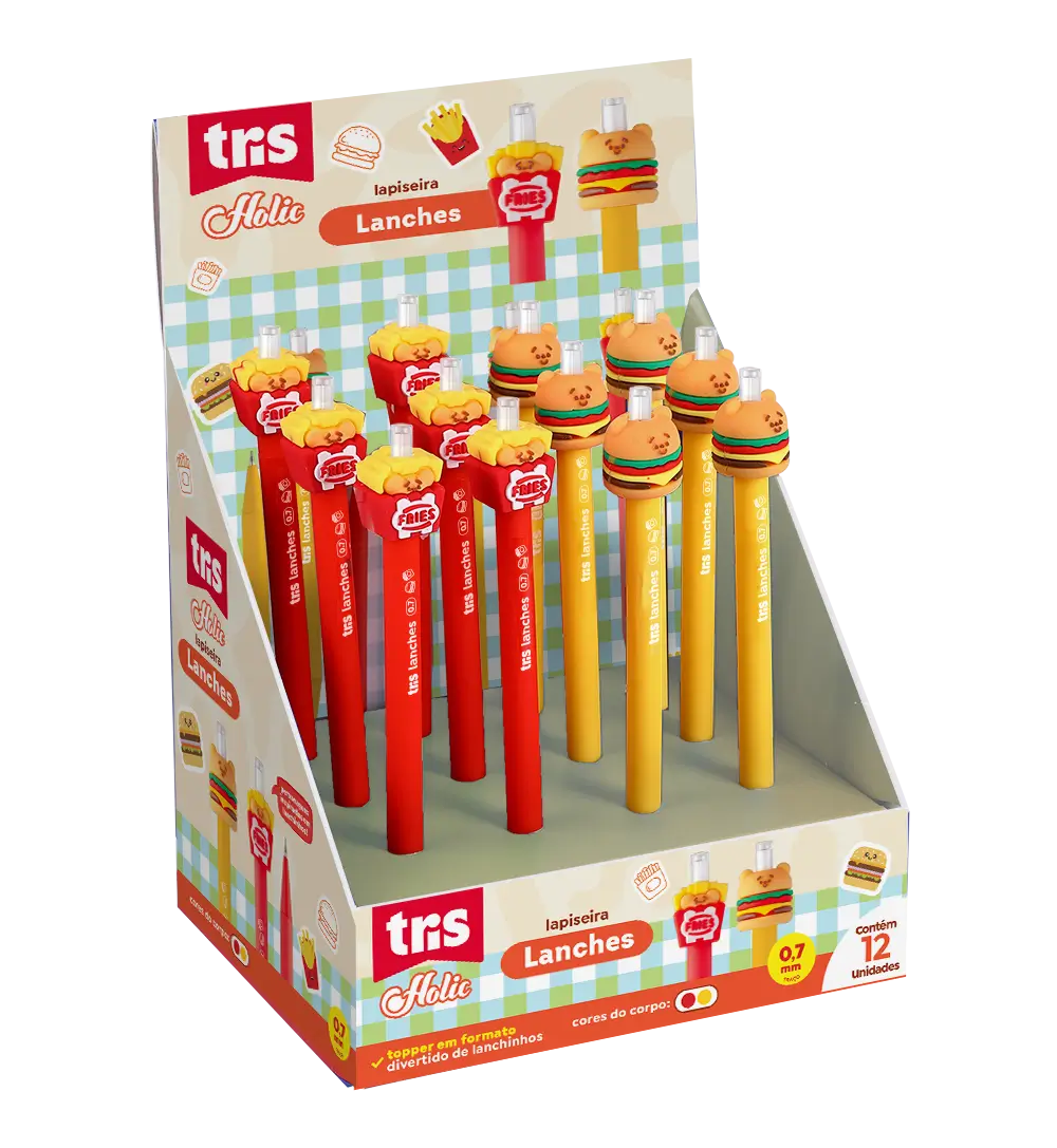 Lapiseira Lanches Holic Lanchinhos - 0.7mm - Display C/ 12 un - Tris - Imagem 1