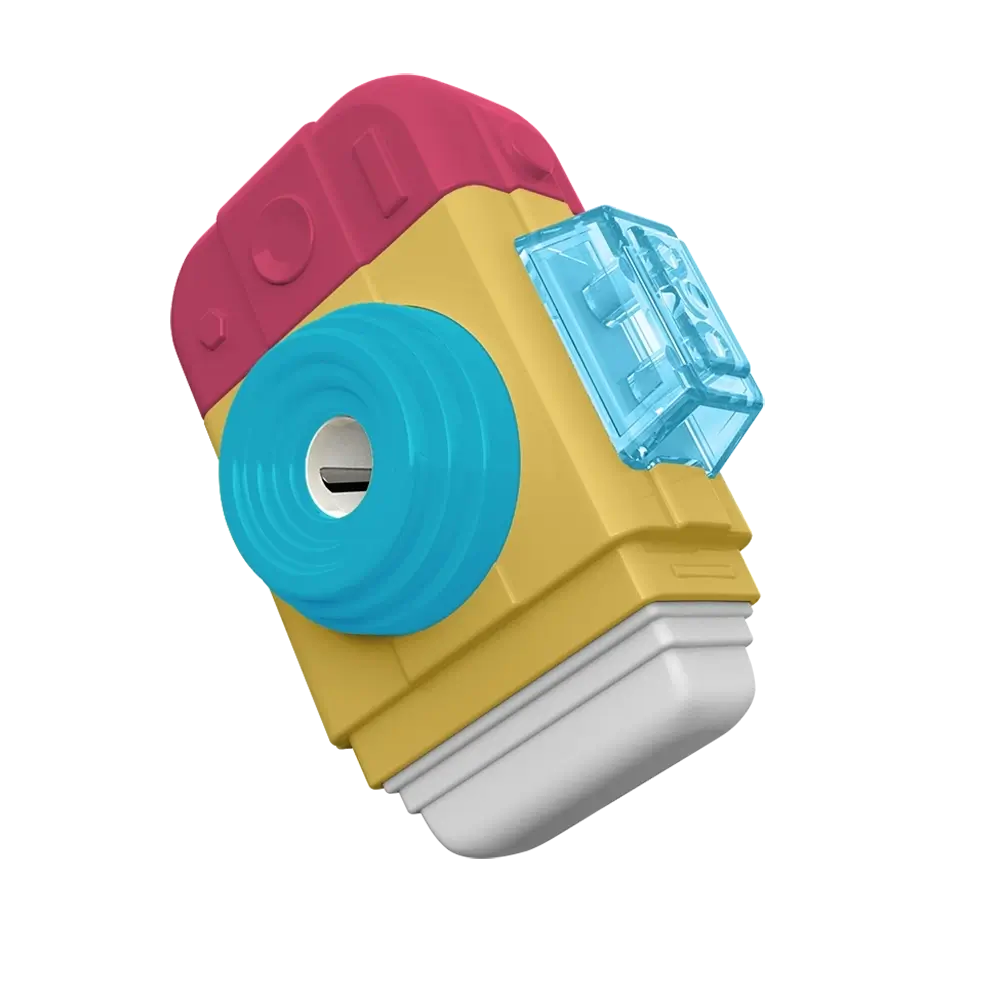 Apontador com Depósito + Borracha + Rolinho Click - Cores Sortidas -Display C/12 un - Tris - Imagem 4