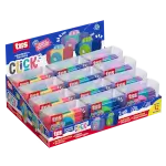 Apontador com Depósito + Borracha + Rolinho Click - Cores Sortidas -Display C/12 un - Tris - Thumbnail 1