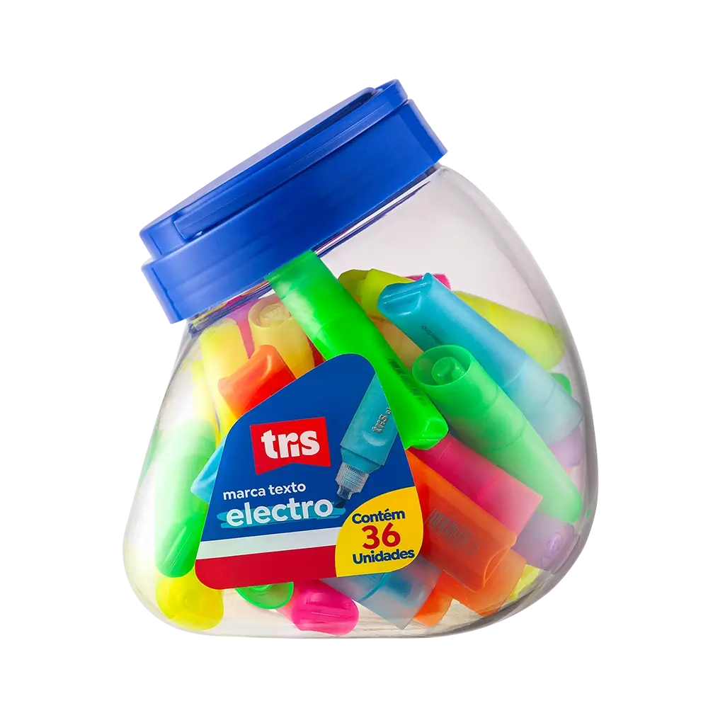 Marca-Texto Mini Electro - Neon - Pote C/ 36 un - Tris - Imagem 1