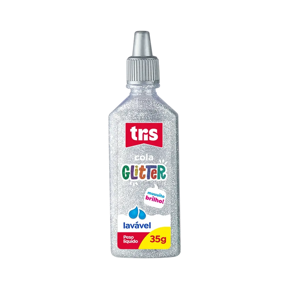 Cola Glitter - 35g - Shrink C/12 un - Prata - Tris - Imagem 2