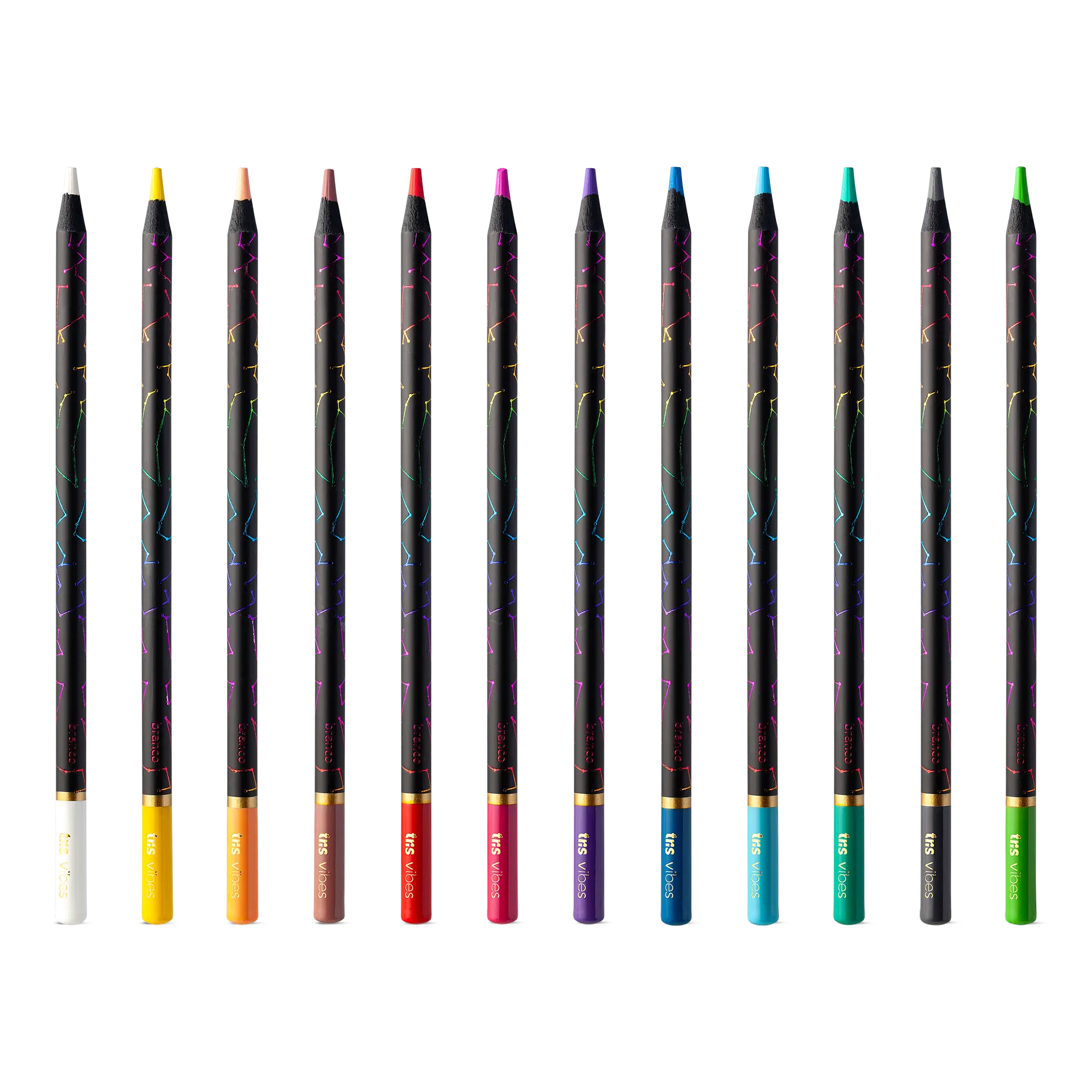 Lápis de Cor Vibes - Tons Noturna - 12 Cores - Tris - Imagem 2