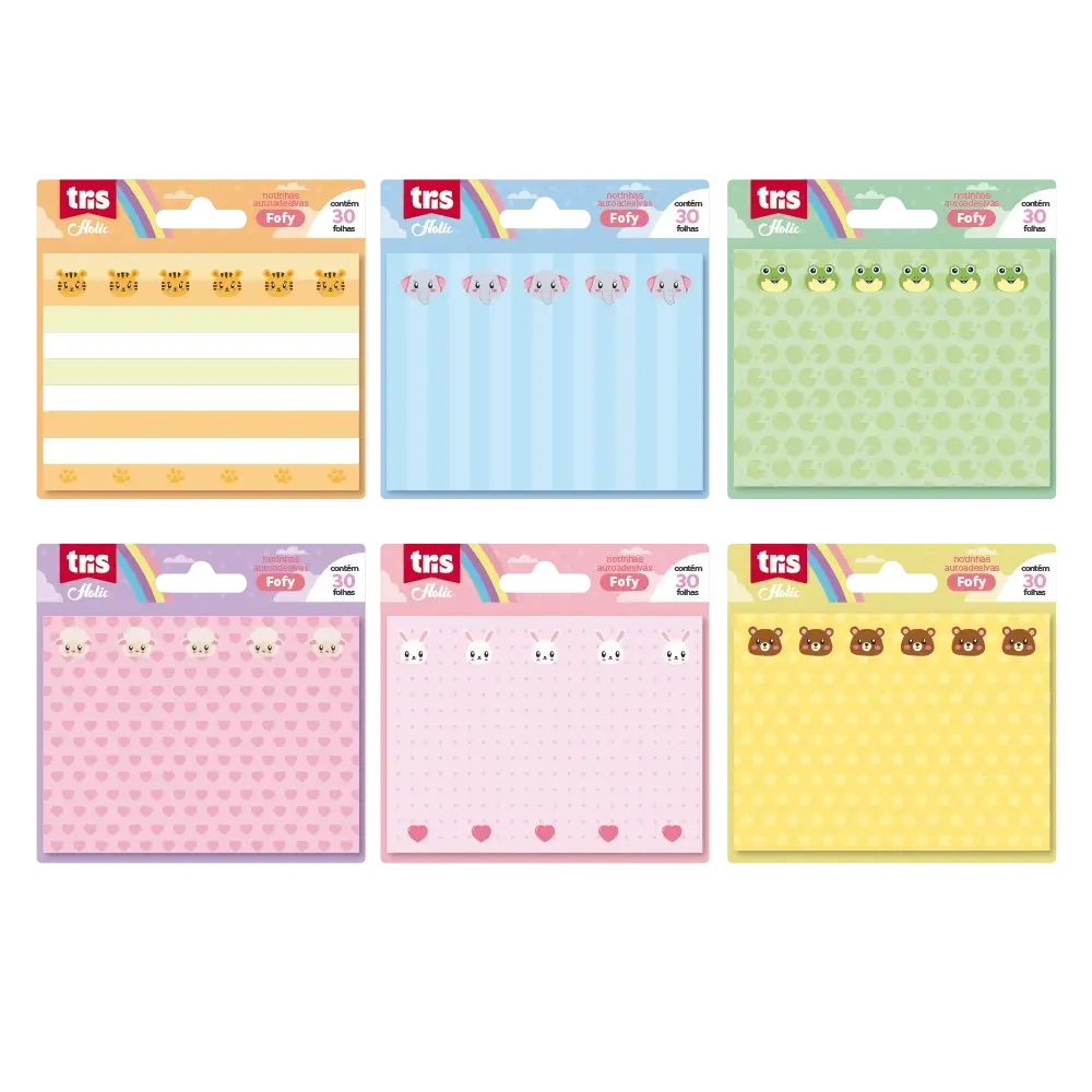 Notas Autoadesivas Fofy Holic Fofurices - 100 X 75mm - Display C/60 un -Tris - Imagem 2