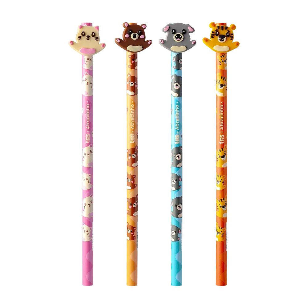 Lápis Grafite Com Topper Abracinho - Tris Holic Fofurices - HB - PoteC/24 UM - Imagem 2