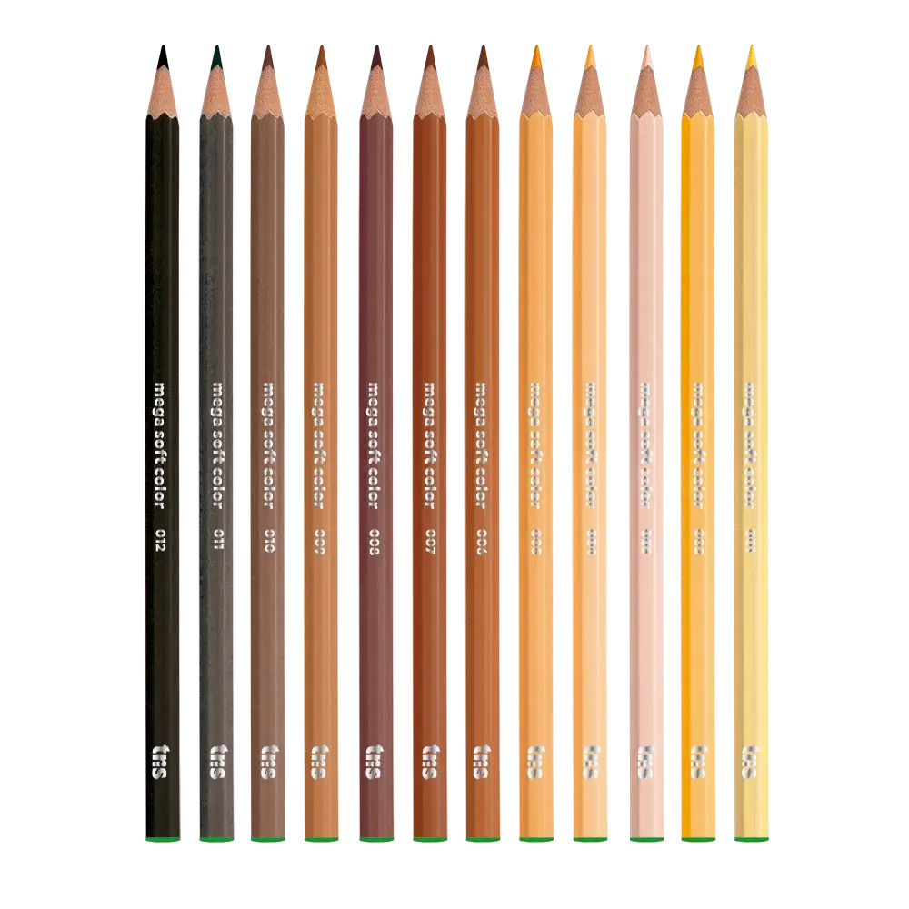 Lápis de Cor Mega Soft Color - FSC - Tons de Pele - 12 Cores - Tris - Imagem 2