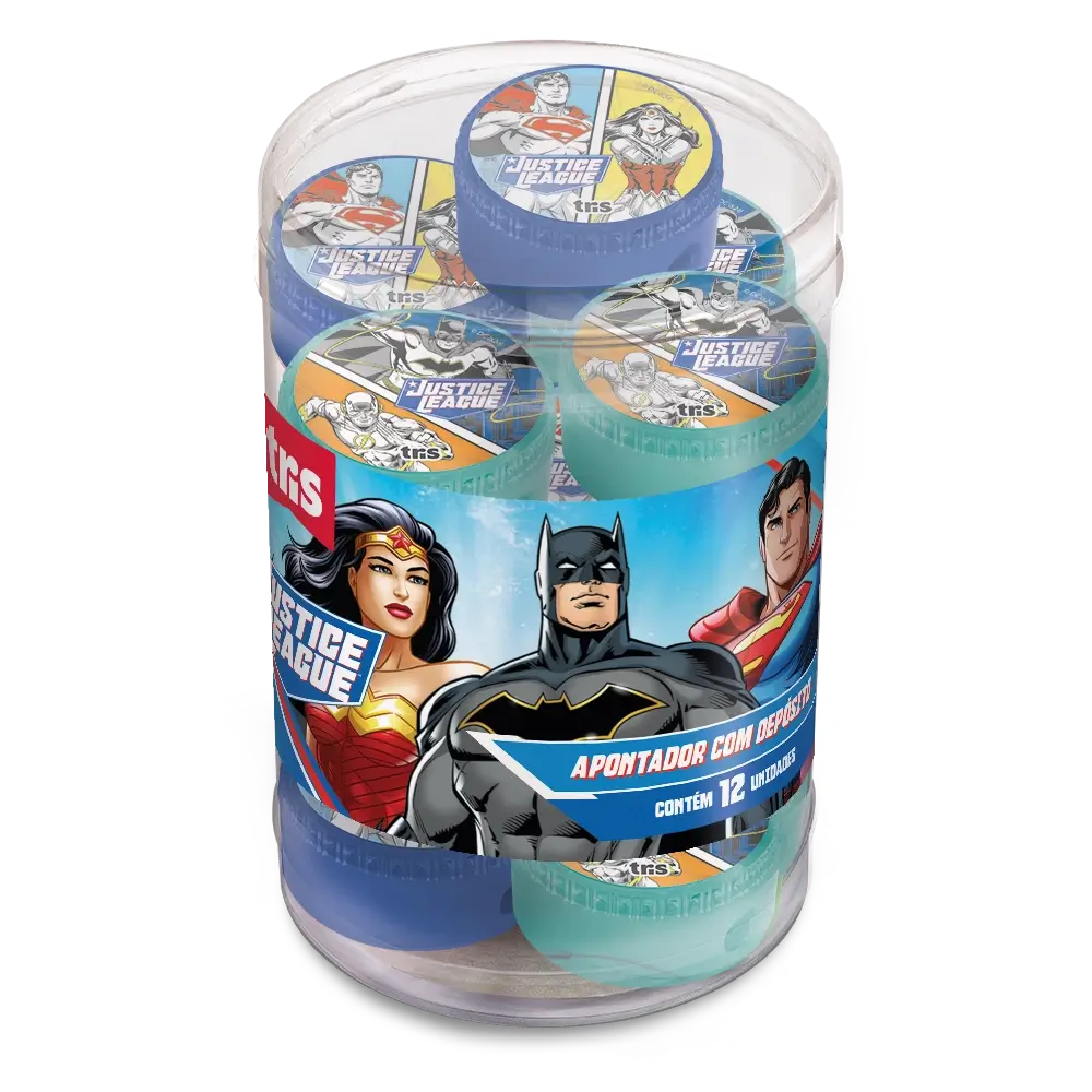 Apontador com Depósito - Pote C/12 un - Liga da Justiça - Imagem 1