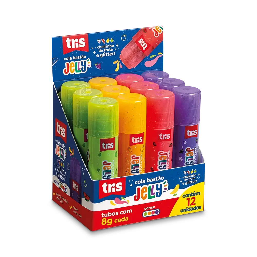Cola Bastão Jelly - Tubo 8g - Display C/12 un - Tris - Imagem 1