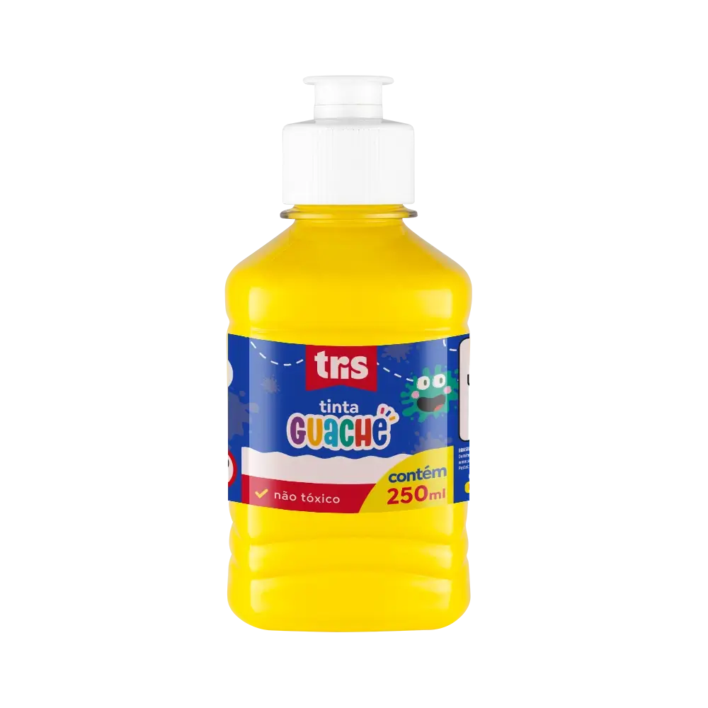 Tinta Guache em Pote - 250ml - Amarela - Tris - Imagem 1