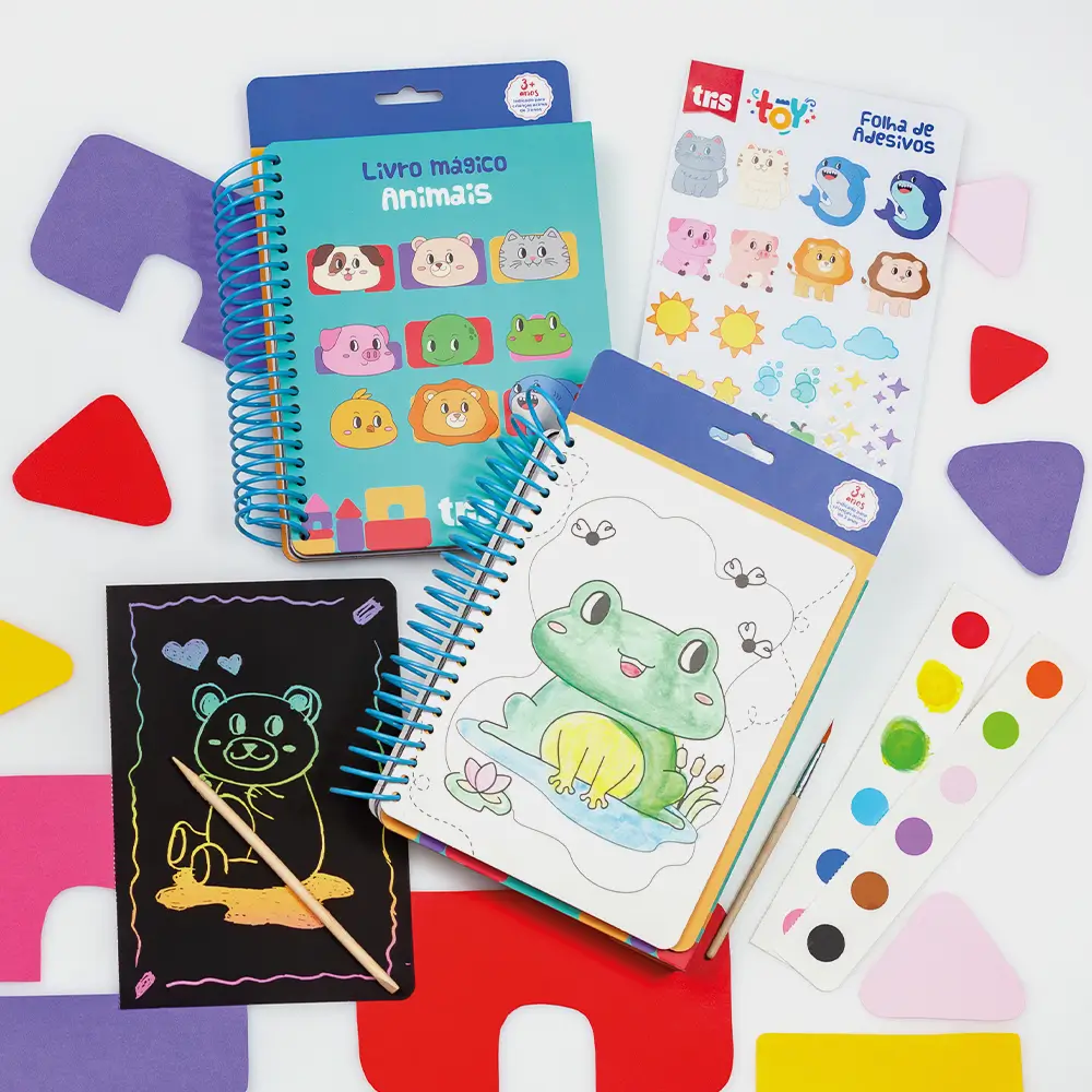 Livro Mágico de Atividades Animais Toy - 18 Páginas + 1 Pincel + 1Palito - Tris - Imagem 6