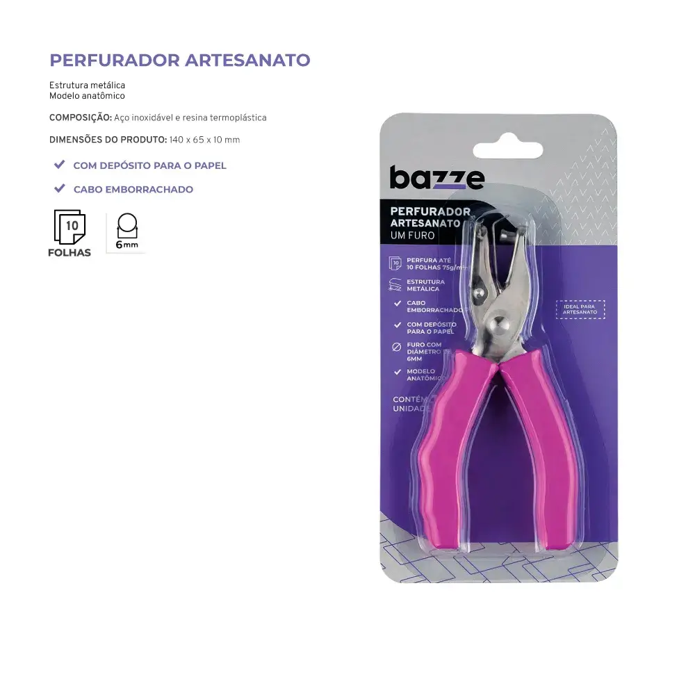 Perfurador Artesanato - 1 Furo - Cartela C/ 1 un - Bazze - Imagem 3