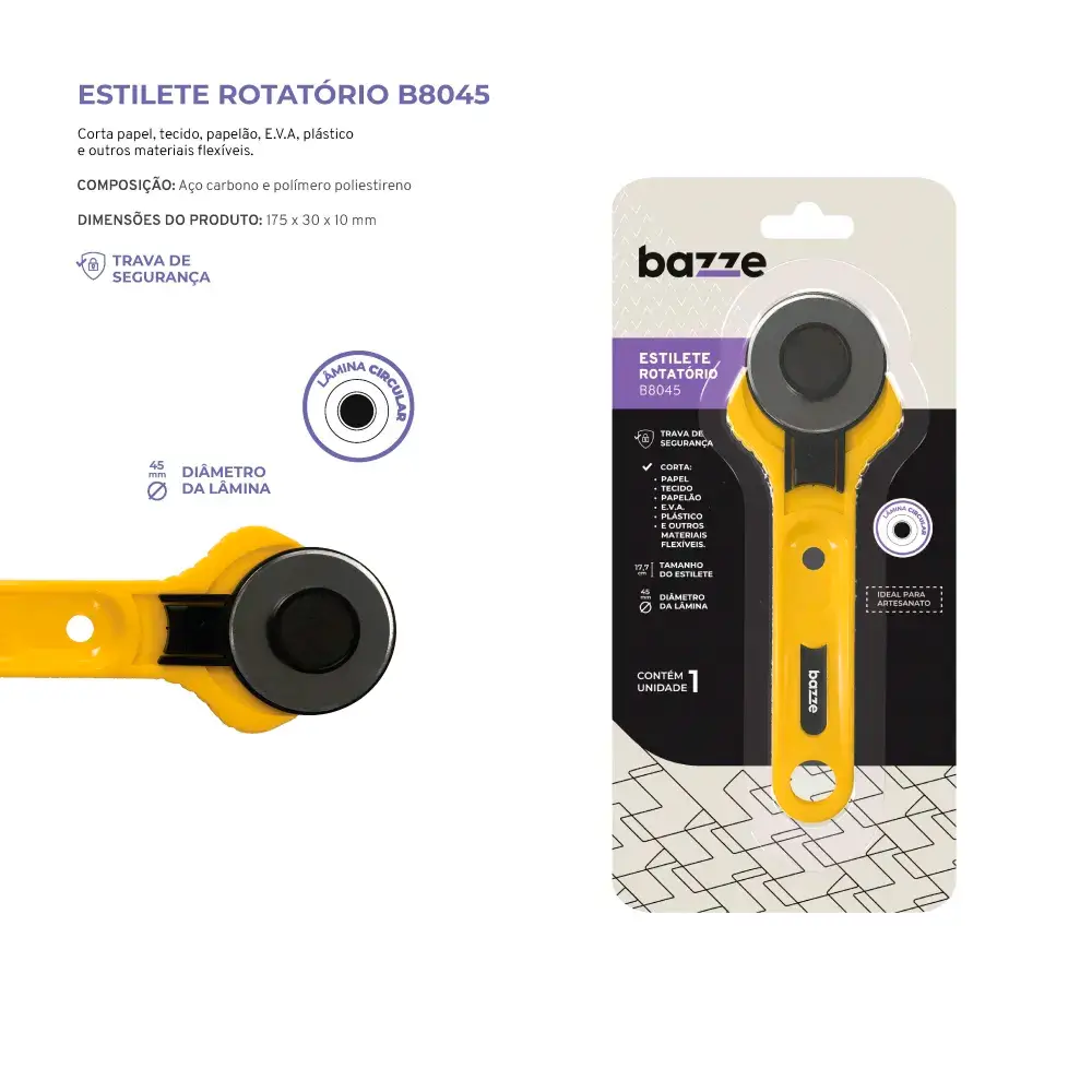 Estilete Rotatório B8045 - Cartela C/1 un - Bazze - Imagem 3