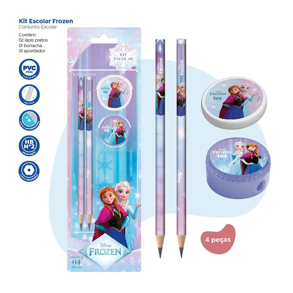 Kit Escolar - Cartela C/4 peças - Frozen - Imagem 3