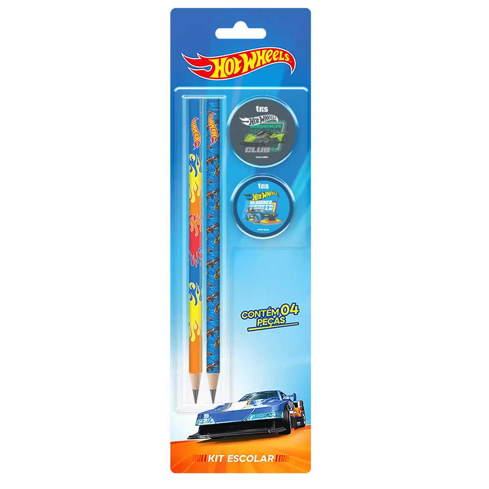 Kit Escolar - Cartela C/4 peças - Hot Wheels - Imagem 1