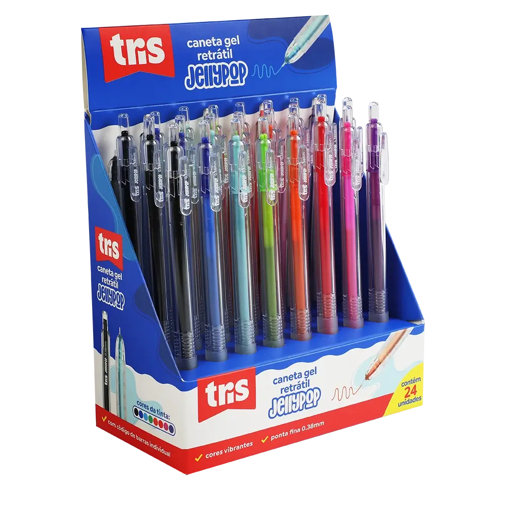 Caneta Gel Jelly Pop - 0.38mm - Display C/ 24 un - Tris - Imagem 1