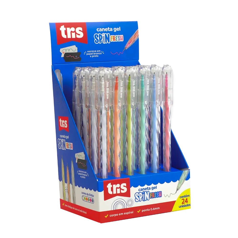 Caneta Gel Spin Fresh - 0.6mm - Display C/ 24 un - Tris - Imagem 1