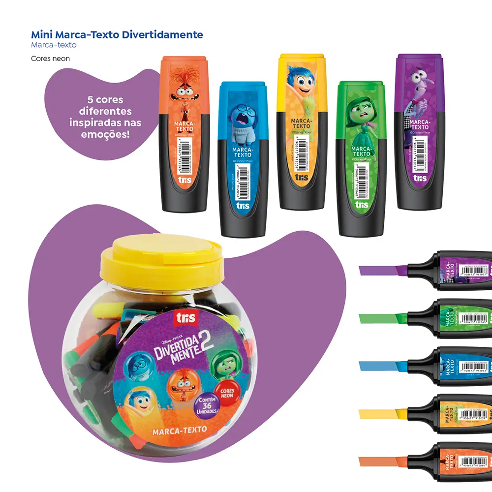 Marca Texto Mini - Neon - Pote C/36 un - Divertidamente - Imagem 4