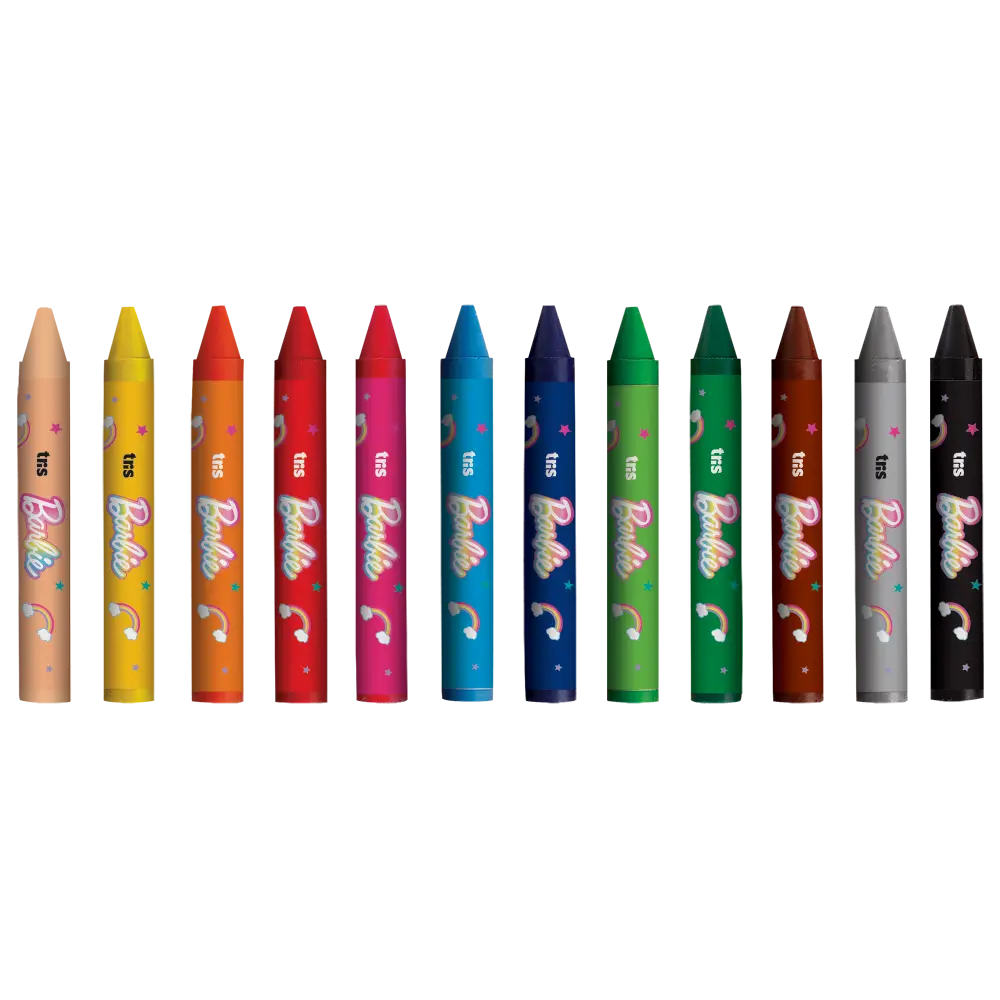 Giz de Cera Tamanho Jumbo - 12 Cores - Barbie - Imagem 2
