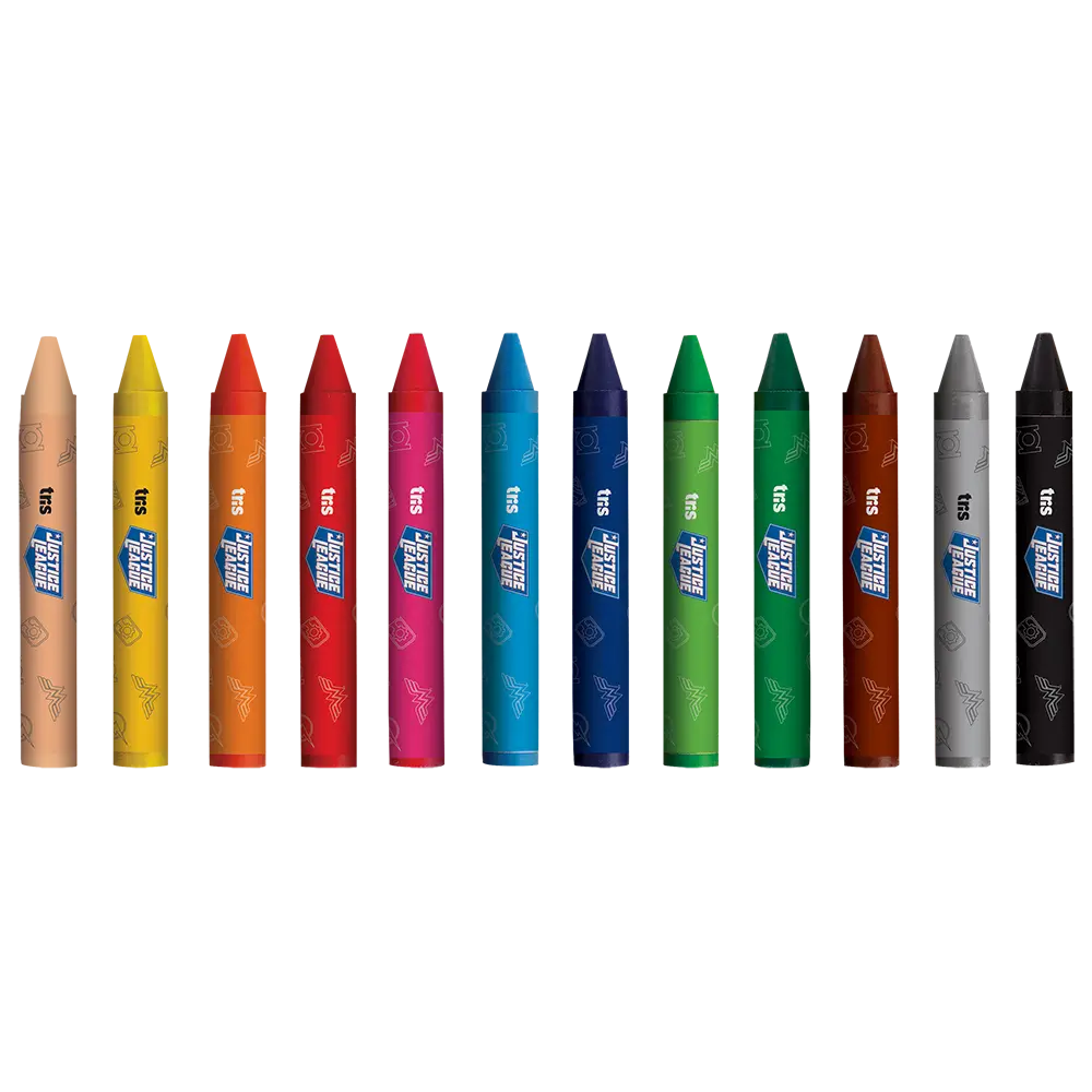 Giz de Cera Tamanho Jumbo - 12 Cores - Liga da Justiça - Imagem 2