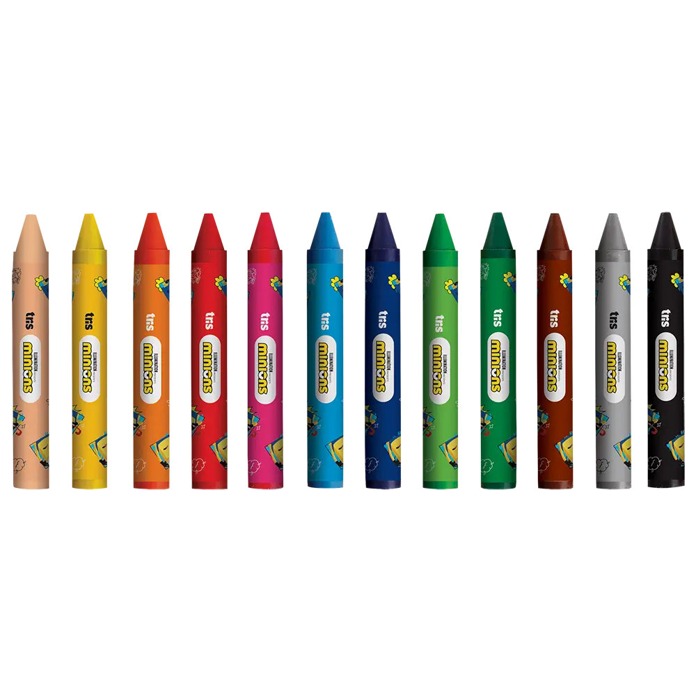 Giz de Cera Tamanho Jumbo - 12 Cores - Minions - Imagem 2