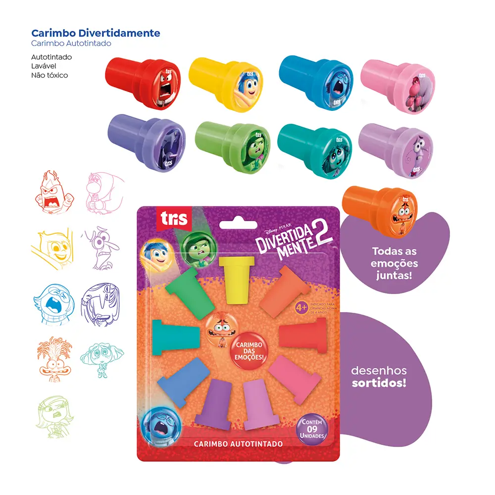 Carimbo Autotintado - Cartela C/9 un - Divertidamente - Imagem 3