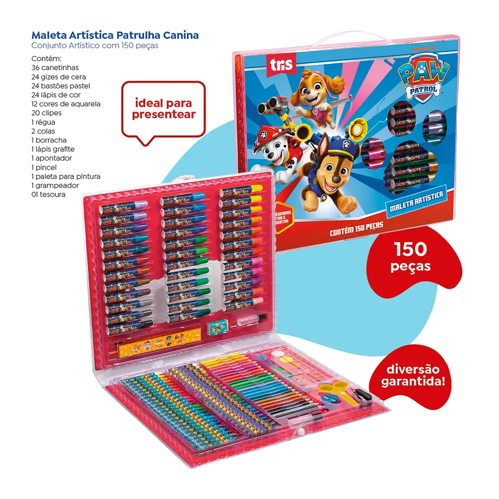 Kit Maleta Artistica - 150 peças - Patrulha Canina - Imagem 3