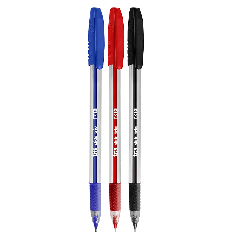 Caneta Esferográfica Slide Trio - Cores Clássicas - 1.0mm - Caixa C/24un - Tris - Imagem 2