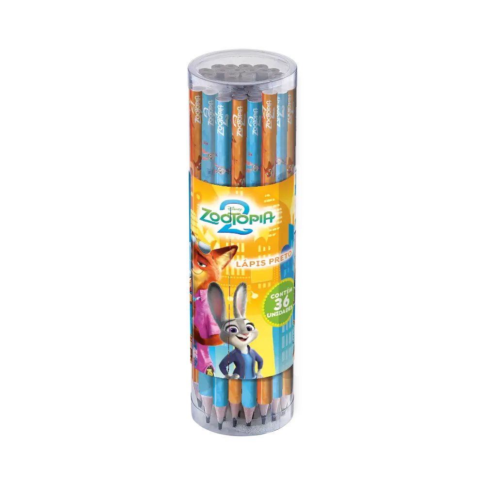 Lápis Preto - HB - Pote C/36 un - Zootopia - Imagem 1