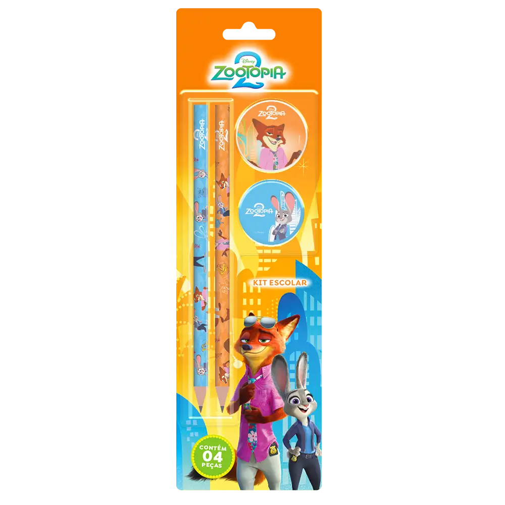 Kit Escolar - Cartela C/4 peças - Zootopia - Imagem 1