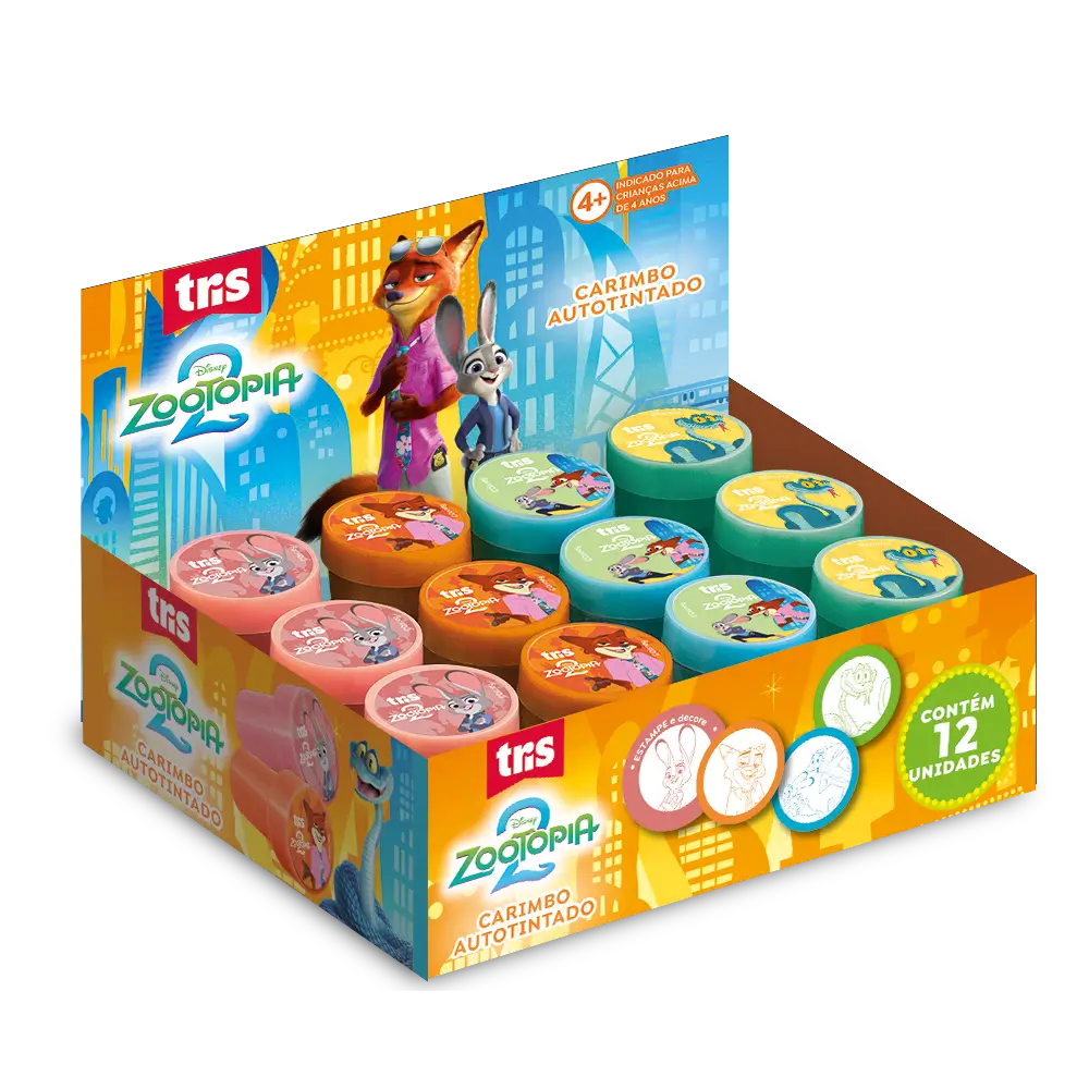 Carimbo Autotintado - Display C/12 un - Zootopia - Imagem 1
