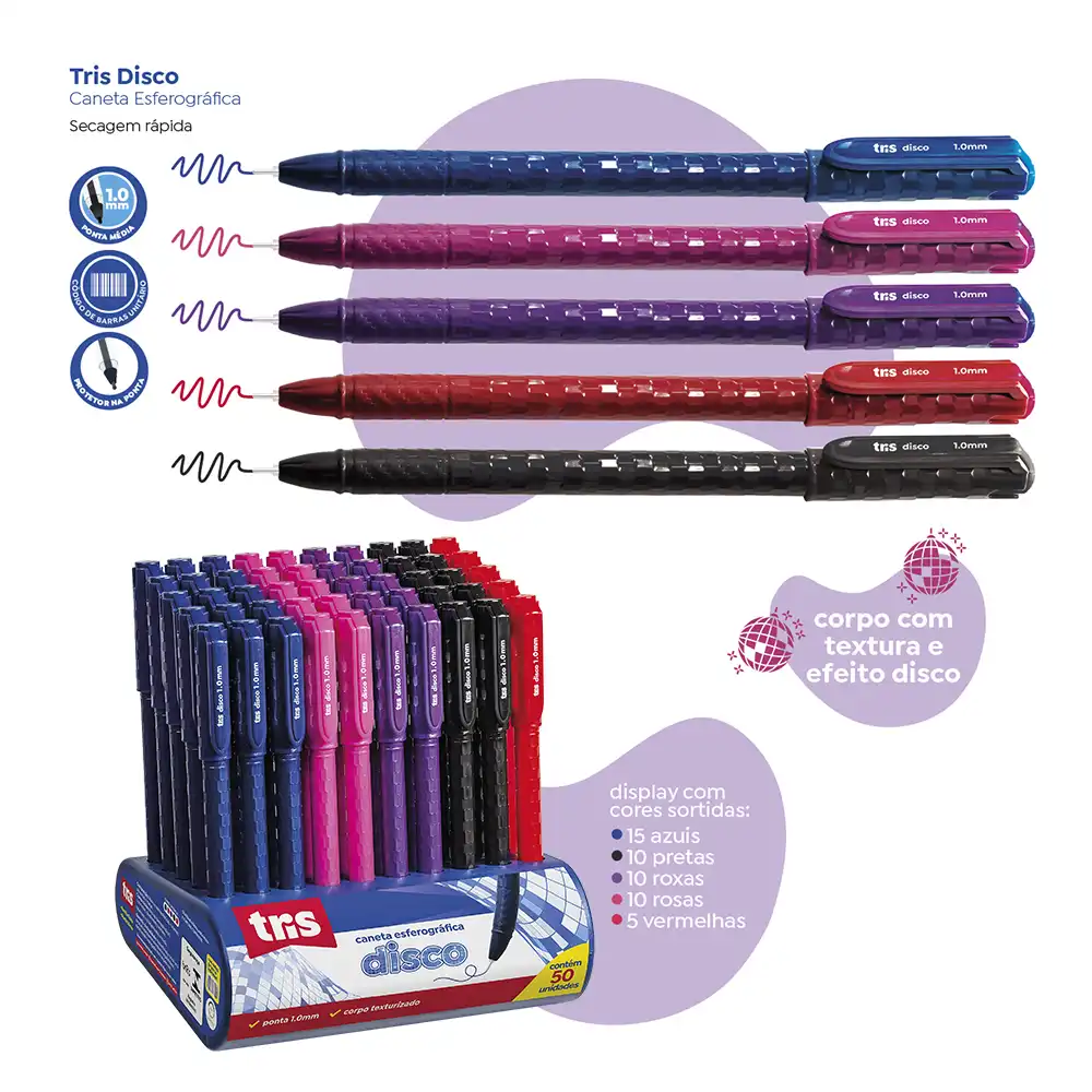 Caneta Esferográfica Disco - 1.0mm - Display C/ 50 un - Tris - Imagem 3
