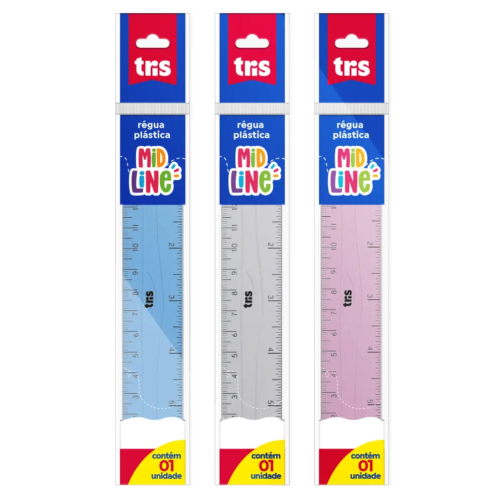Régua Plástica Midline - 15 cm - Caixa C/ 12un - Tris - Imagem 2