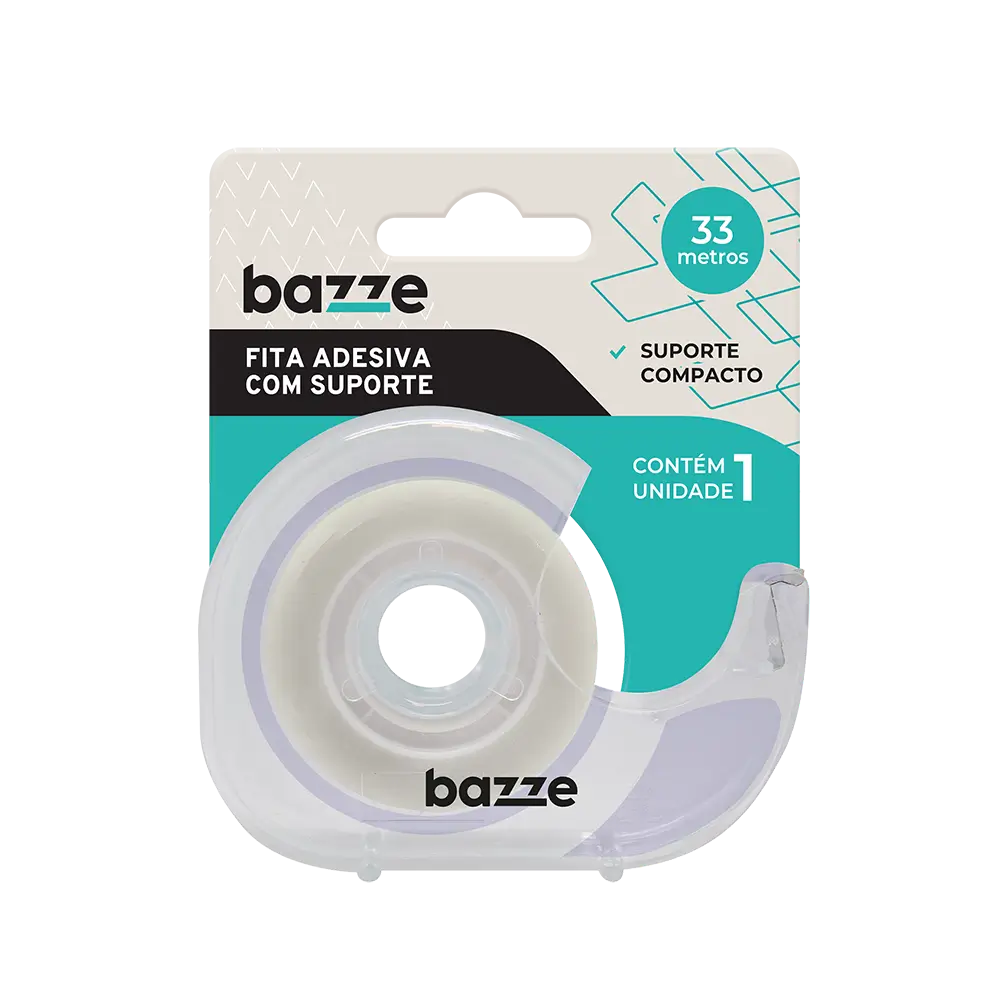 Fita Adesiva Com Suporte B3001 - 18mm X 33m - Cartela C/ 1 un - Bazze - Imagem 2
