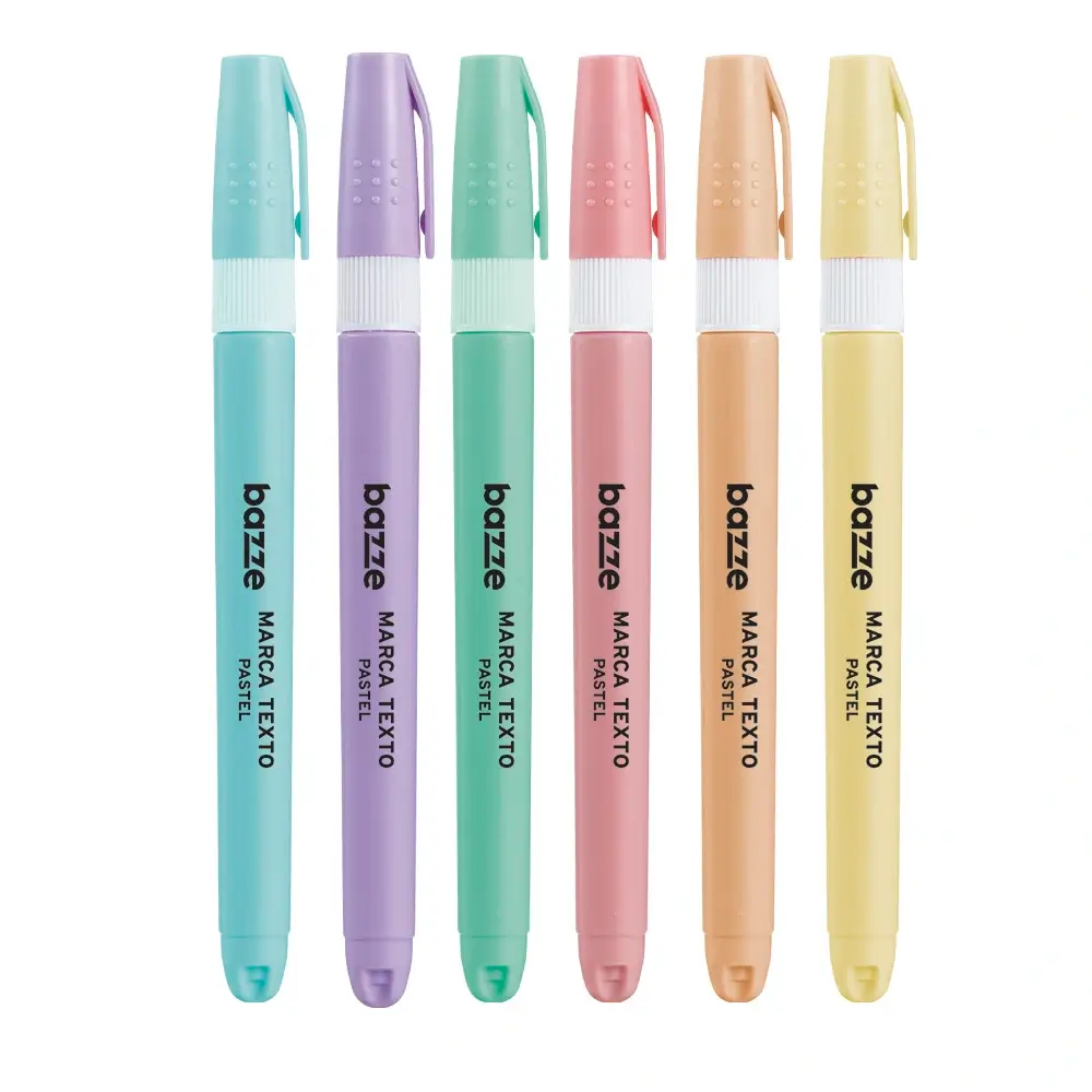 Marca-Texto Pastel - Escolar - Cores Sortidas - Bazze - Imagem 2