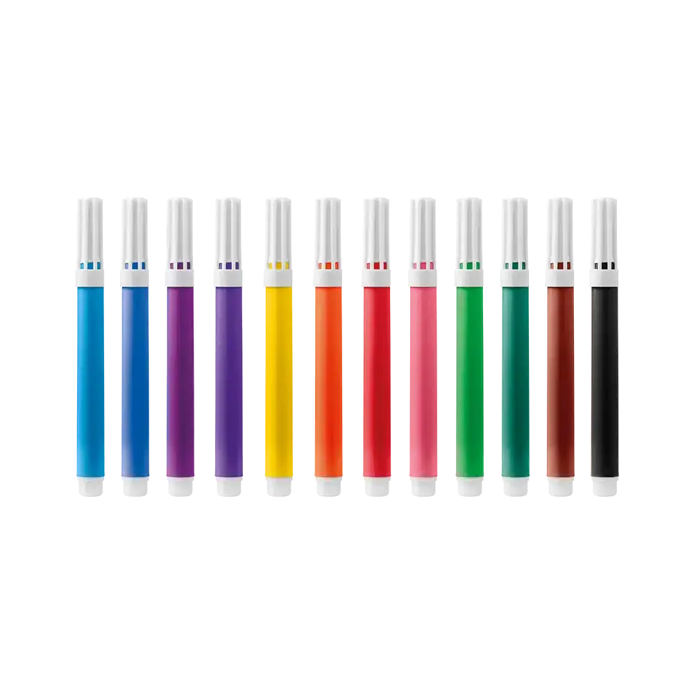 Hidrocor Mini Ponta Fina Wave - 12 Cores – Bazze - Imagem 2