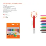 Hidrocor Mini Ponta Fina Wave - 12 Cores – Bazze - Thumbnail 4