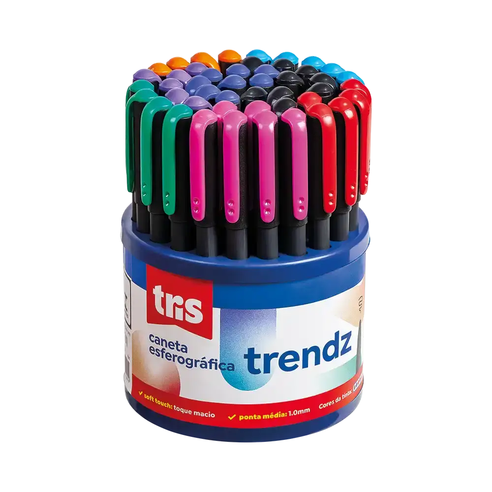 Caneta Esferográfica Trendz - 1.0mm - Display C/ 50 un - Tris - Imagem 1