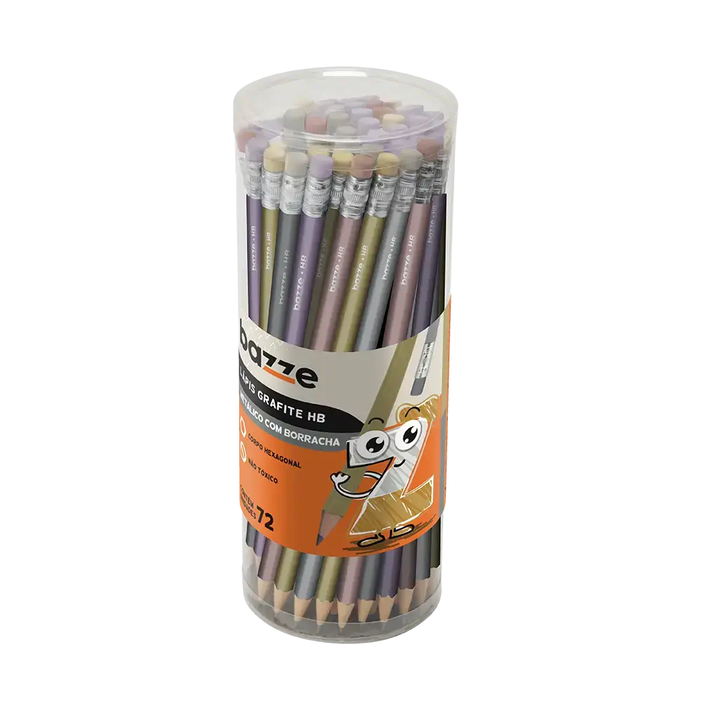 Lápis Grafite Metálico - HB - Pote 72 un - Bazze - Imagem 1
