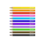 Lápis de Cor Wave Tamanho Jumbo - Triangular - 15CM - 12 Cores - Bazze - Thumbnail 2