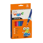 Lápis de Cor Wave Tamanho Jumbo - Triangular - 15CM - 12 Cores - Bazze - Thumbnail 1