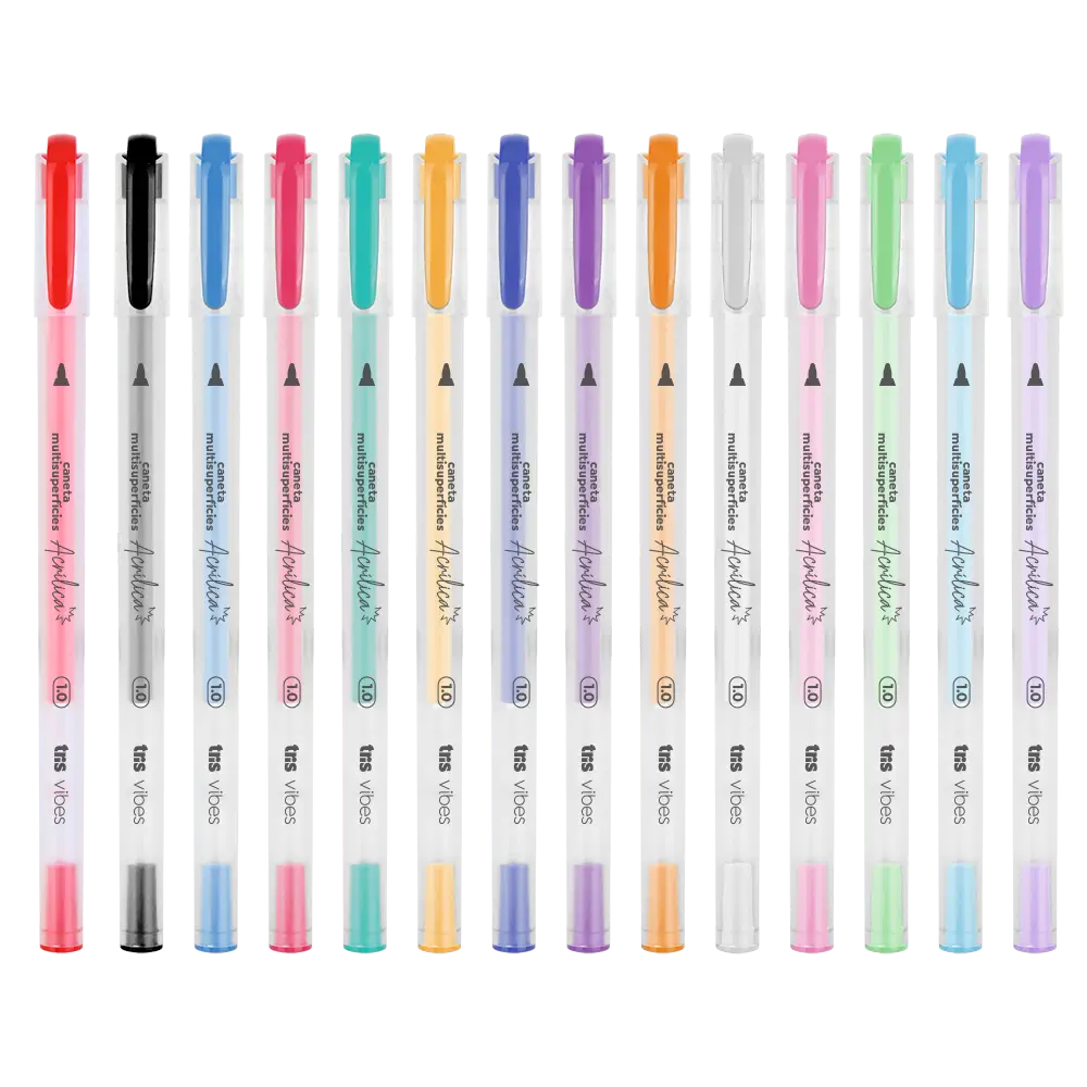 Caneta Acrílica Vibes - 1.0mm - Cores Sortidas - Display C/ 48 un - Tris - Imagem 2