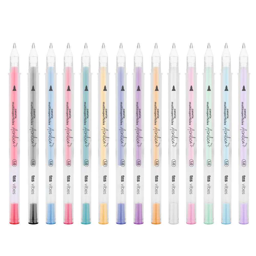 Caneta Acrílica Vibes - 1.0mm - Cores Sortidas - Display C/ 48 un - Tris - Imagem 3