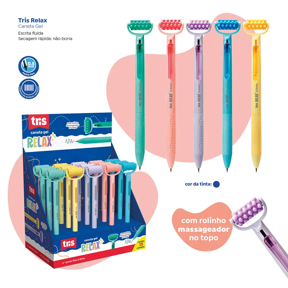 Caneta Gel Relax - 0.5mm - Display C/ 15 un - Tris - Imagem 3