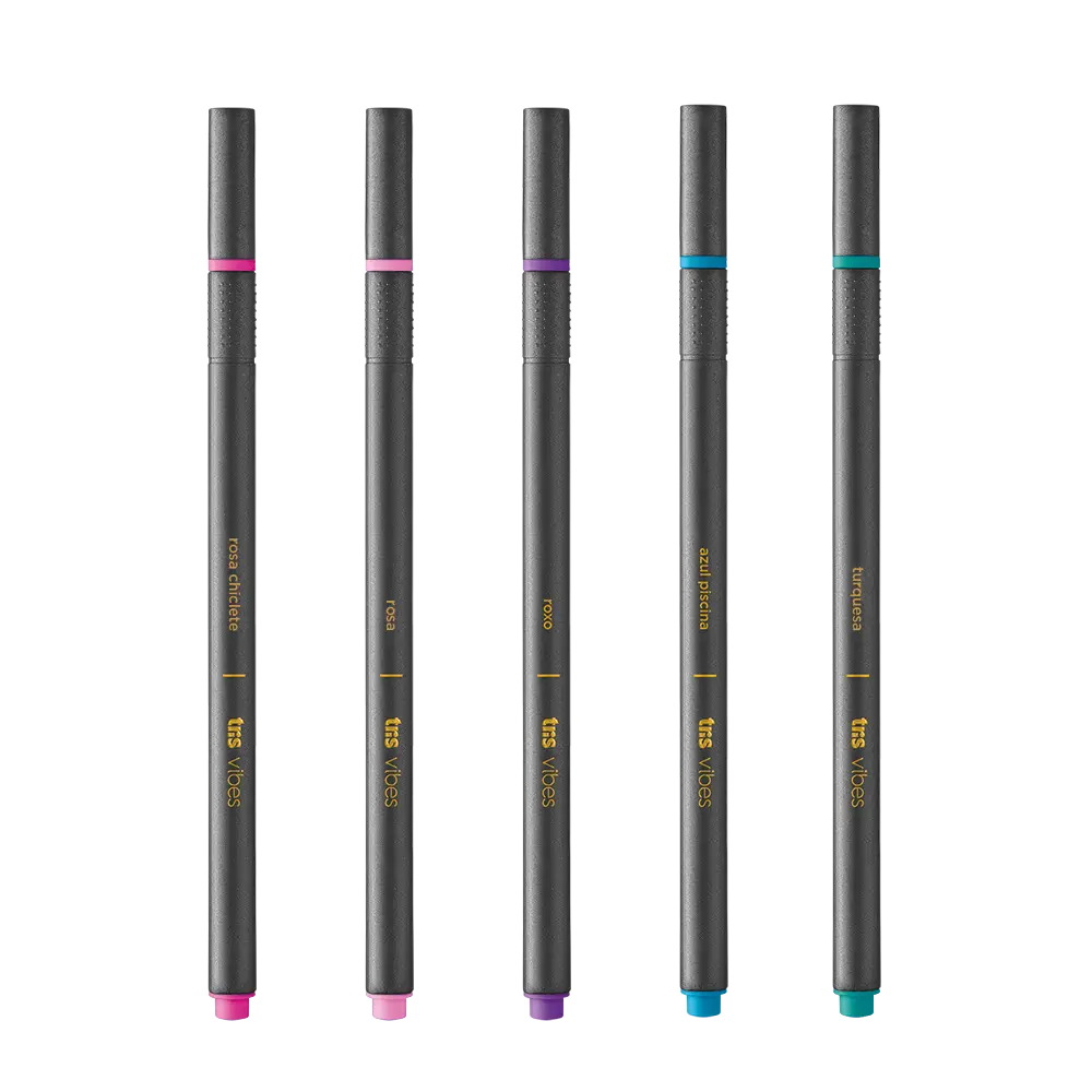 Caneta Superfina Cores Fashion Vibes - Cores Sortidas - Cartela C/ 5 un- Tris - Imagem 2